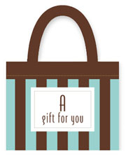 gift card holder chocolate aqua stripe
