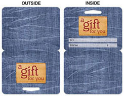 gift card holder blue denim