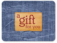 gift card holder blue denim